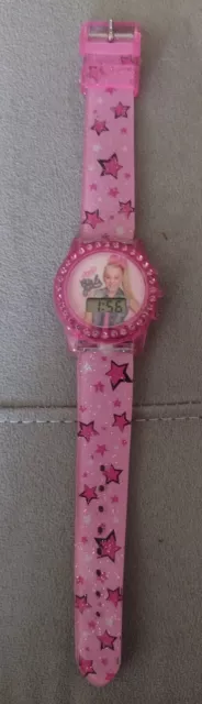 Vintage Jojo Siwa Girl's Pink Buckle Band Digital Watch, 2 New Batteries, Nice *