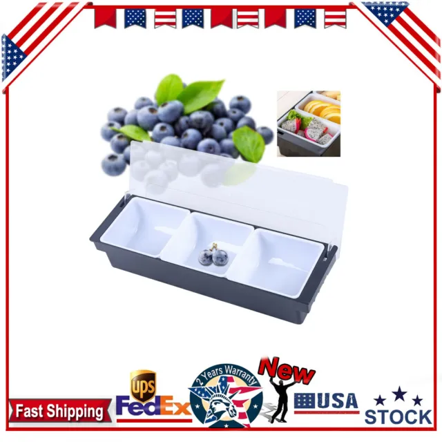 Bar Multifunctional Condiment Organizer Food Fruit Tray w/Lid 19.7* 5.9*3.9 inch