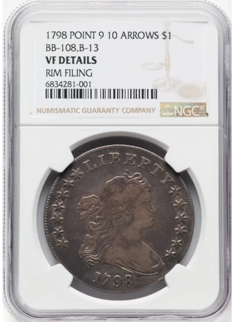 1798 Draped Bust Silver Dollar NGC VF Detail - SCARCE