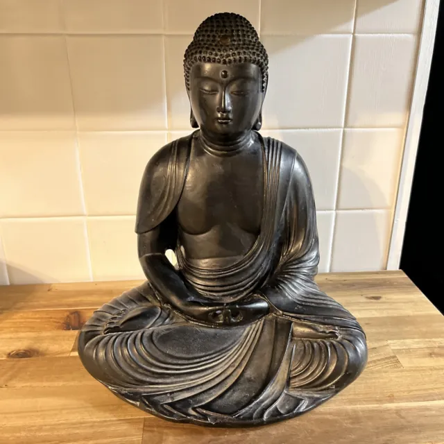 Chalkware Meditating Dhayana Mudra Japanese Buddha Buddhism Statue