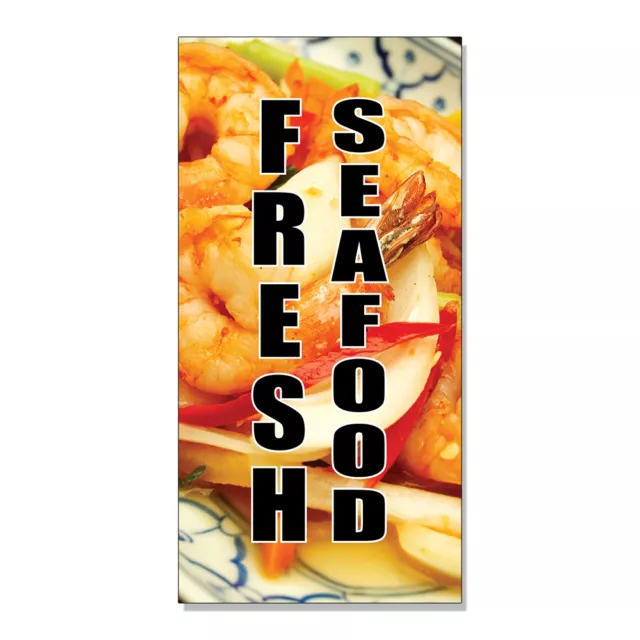 Fresh Seafood Restaurant Food Bar  DECAL STICKER Retail Store Sign