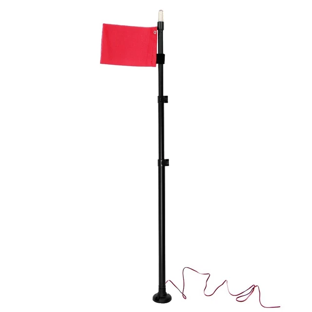 BMOT Mât de drapeau Aluminium réglable en hauteur - mât, porte drapeau