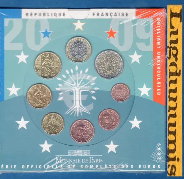 France 2009 BU FDC Coffret 47323 exemplaires contenant les 8 pièces 2009 France