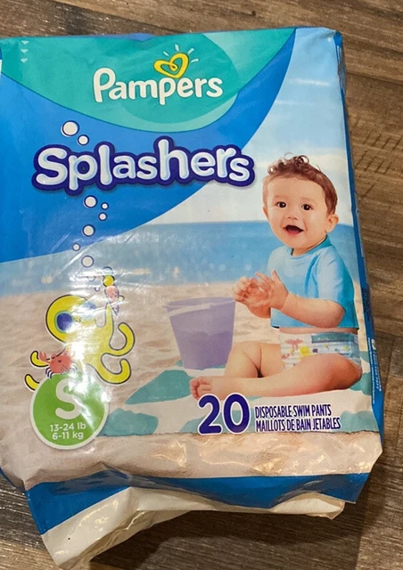 Pampers Splashers Baby Swim Pants Diapers Size  Small 13-24 lbs.20 Ct.
