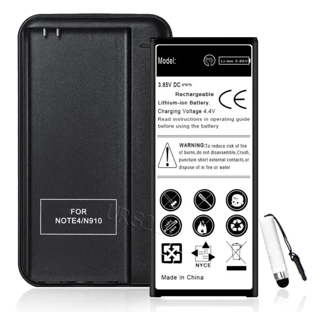 7220mAh Extended Slim Battery Charger Styli for Samsung Galaxy Note 4 IV SM-N910