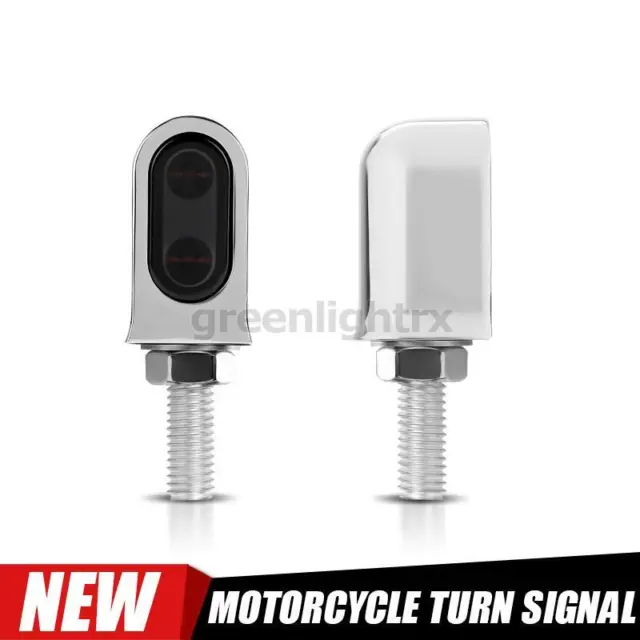 2X Motorcycle LED Turn Signal Lights Amber Blinker Indicator Chrome Universal