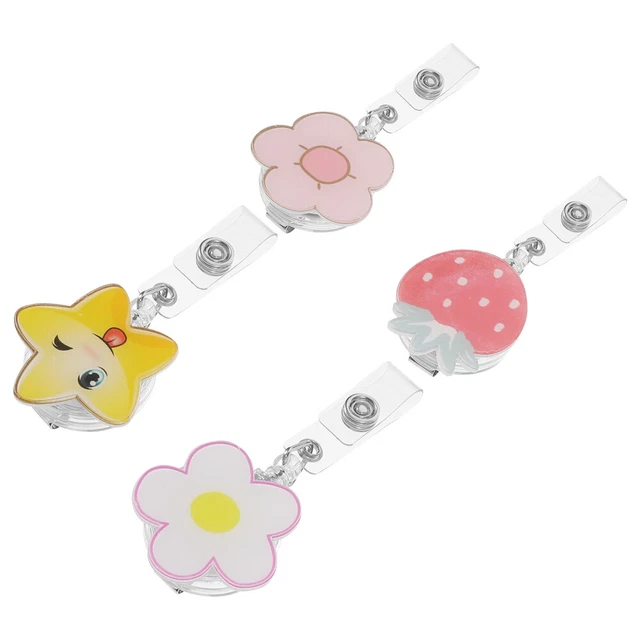 4 Pcs Name Tag Holders Id Badge Clips Expansion Buckle Gift Tags Presents Label