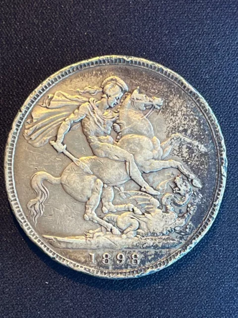 1898 Victorian Crown 0.925 Silver Coin Nice Collectible Coin