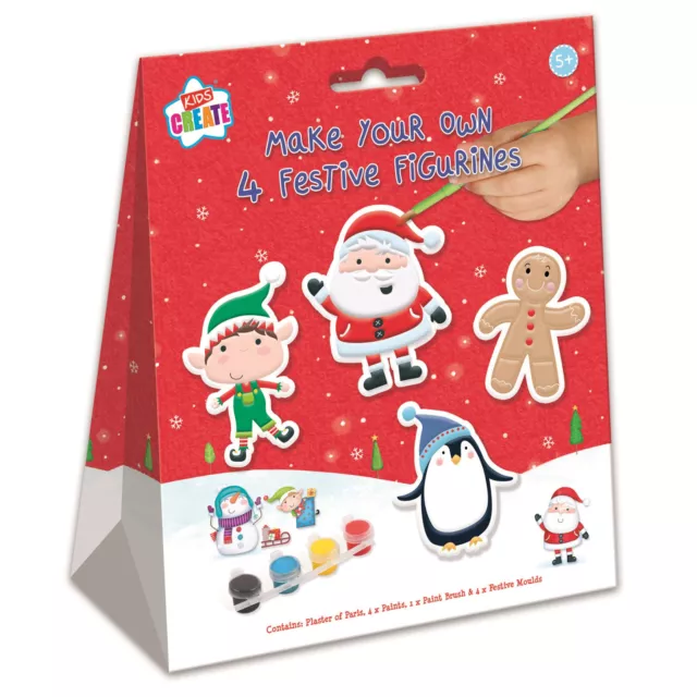 Machen & Malen Sie Ihr Eigenes Weihnachten Gips Zahlen Santa Elf Kinder Craft