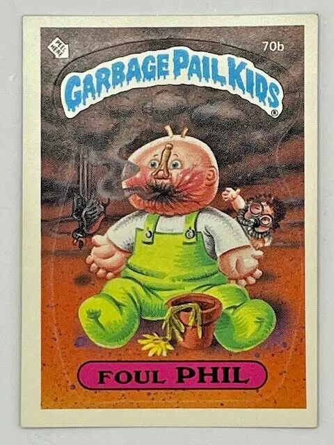 1985 Topps Garbage Pail Kids Stickers - Series 2 - 70b Foul Phil - EX+ Glossy