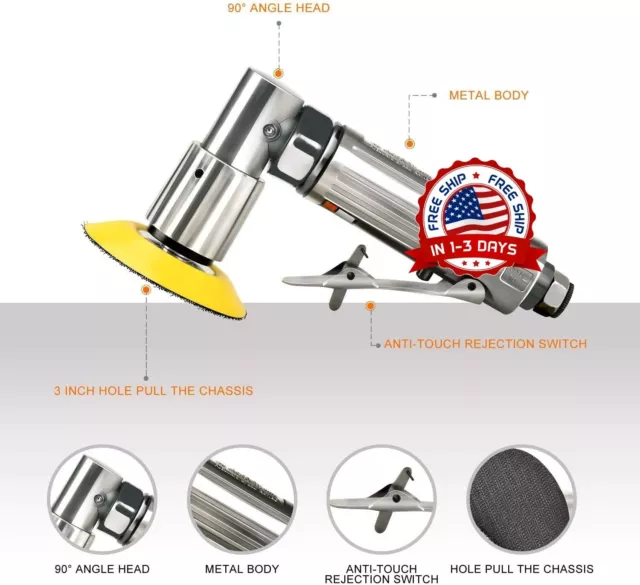 lijadora orbital de aire comprimido mini lijadoras NEUMÁTICA ROTO ORBITAL Metal 2