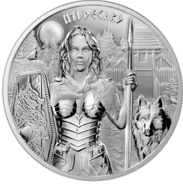 2022 Germania Valkyries Hildegard 1 oz .9999 Silver BU Coin In Capsule w/ COA