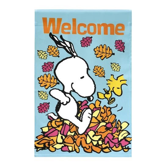 SNOOPY PEANUTS FALL Welcome Garden Flag-12" x 18" £11.07 - PicClick UK