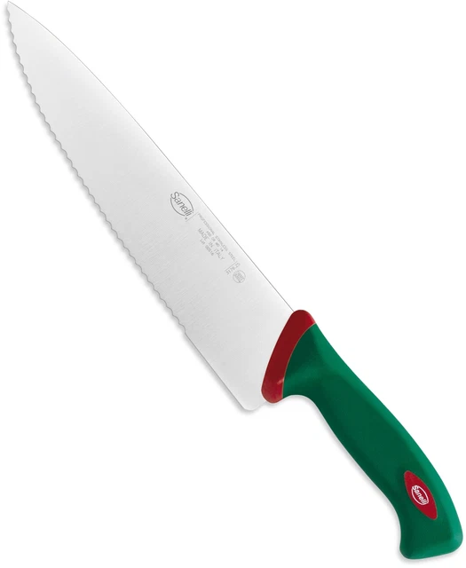 37714 Sanelli Premana Coltello Trinciante Lama Seghettata Manico Verde Cm. 21