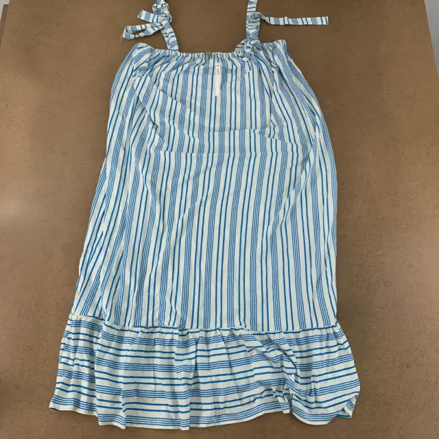 ASOS Design Women's Maternity Size 8 White Blue Striped Cami Midi Sundress NWT