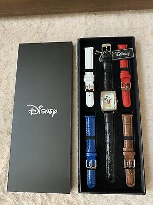 NIB - Disney Limited Edition Mickey Mouse Leather Watch Set 5 Changeable bands