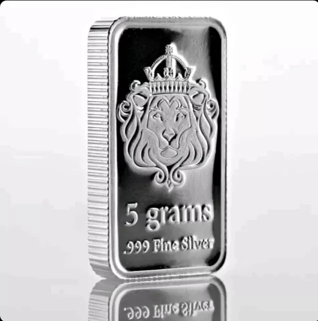 Scottsdale Mint 5-Gram .999 FINE SILVER Bar - Lion Design - SEALED