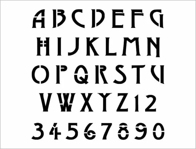 GEORGIA Alphabet Stencil 1 Inch Computer Typeface Font Set Letters