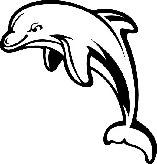 Vinyl Decal / Sticker - DOLPHIN  - approx. 101mm X 97mm