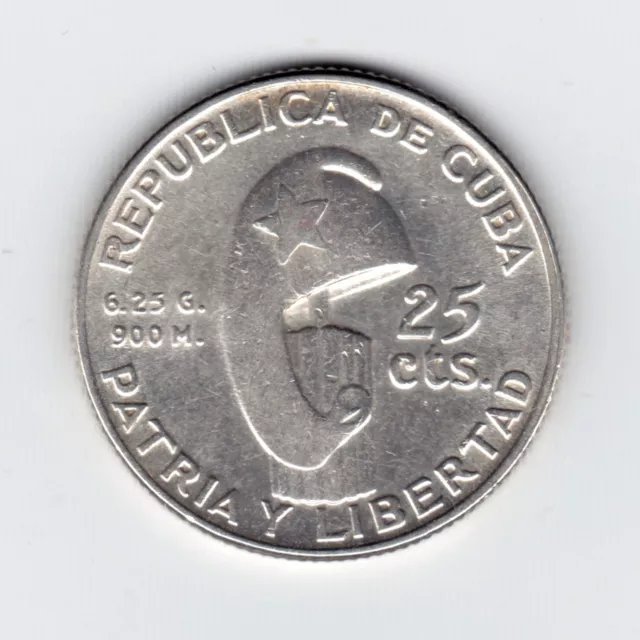 Karibik 25 Centavos · 1953 Silbermünze · Vz / Au · 6.25 g Ag 900 2