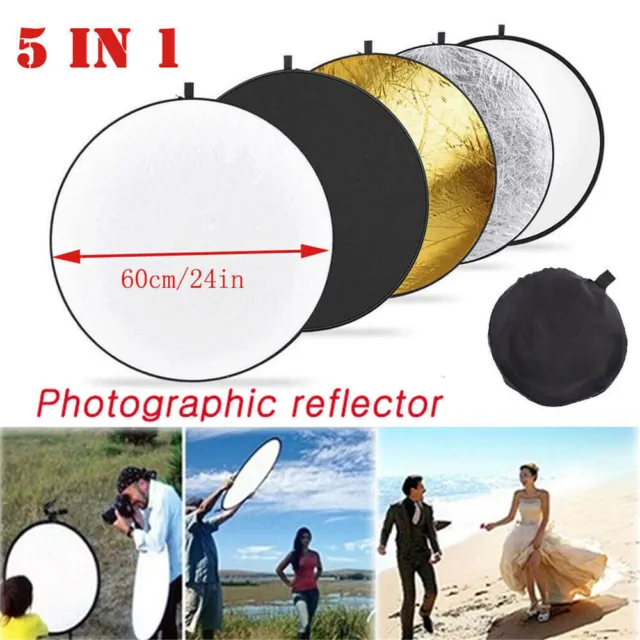 5 in 1 Round Photo Studio Reflector Collapsible Light Diffuser Photography
