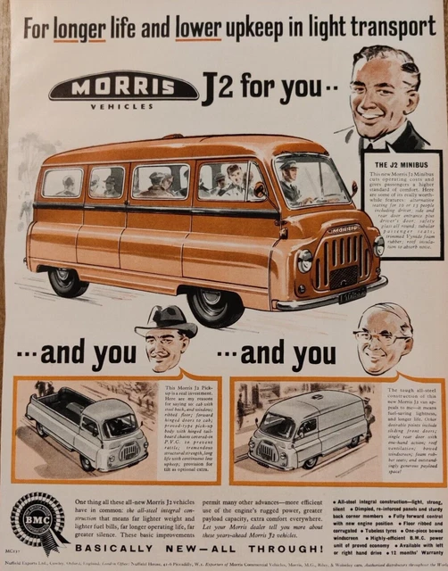 MORRIS J2 for you.. and you.. and you Print Ad orig 1957