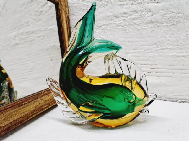 Murano - Presse papier poisson (Dauphin ?) - verre de Murano - TBE