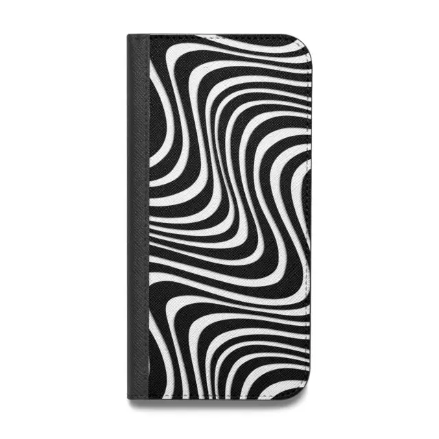 Black Wave Vegan Leather Flip iPhone Case for iPhone