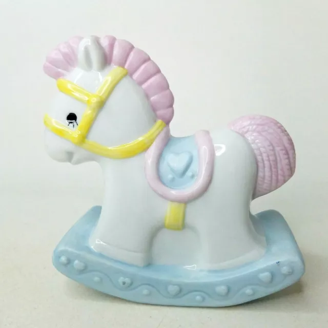 Enesco 1985 Porcelain Baby Rocking Horse Nursery