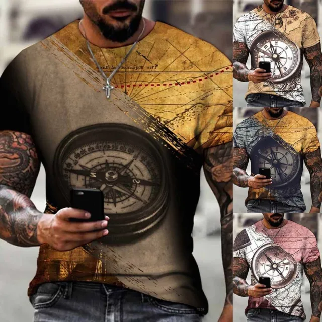 T-shirt 3D comoda moda uomo abbigliamento sportivo estivo 3D traspirante