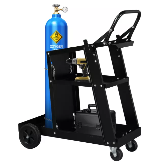 Portable Welder Welding Cart Plasma Cutter MIG TIG ARC Storage Tanks Steel NEW