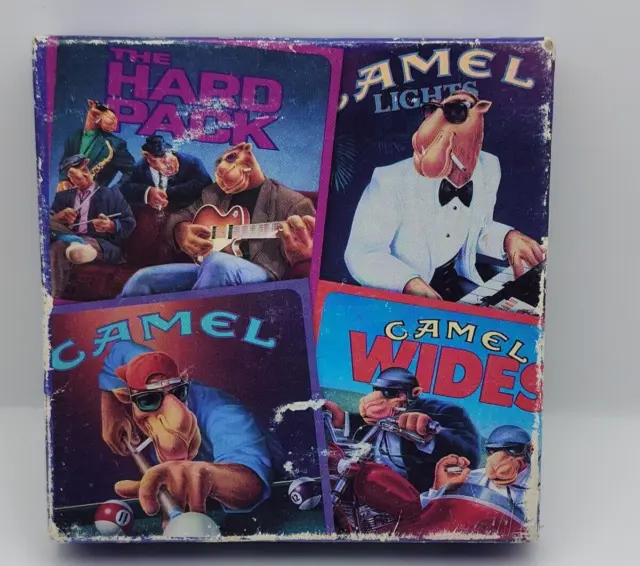 Vintage Joe Camel Cigarettes 1992 Set Of 4 Cork Drink Coasters with Original Box