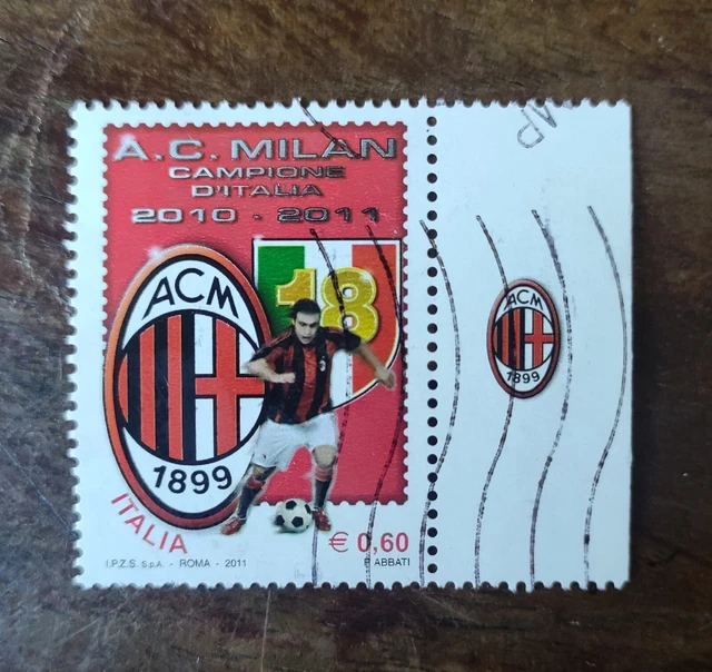 Timbre AC Milan Da Record - Franco Bollo, Sortie N°18 Gazzetta - Neuf
