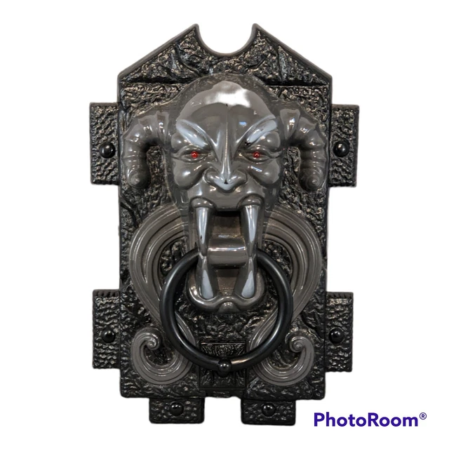 Vtg Halloween 2002 Gargoyle Animated Paper Magic Group Lights Door Knocker Video