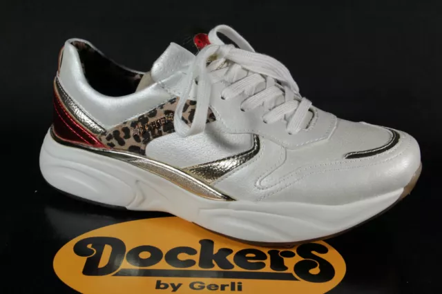 Dockers Par Gerli Femmes Chaussures à Lacets Baskets Basses de Sport Blanc