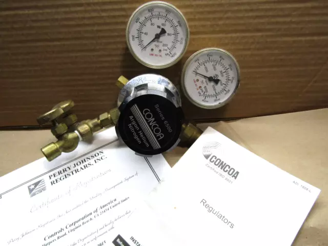 Concoa 6500 Series Inert Gas Pressure Regulator 8066544-01-1 with Gauges and Y v