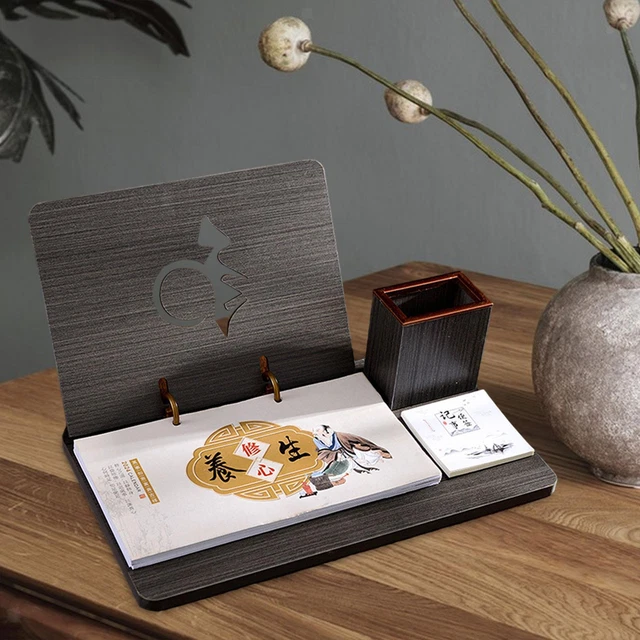 2024 Desk Calendar with Pen Holder Notes Flip Calendar for Business Tabletop