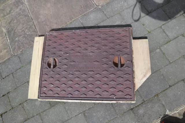 Reclaimed Cast Iron Inspection Manhole Drain Cover & Frame Leighton Buzzard made