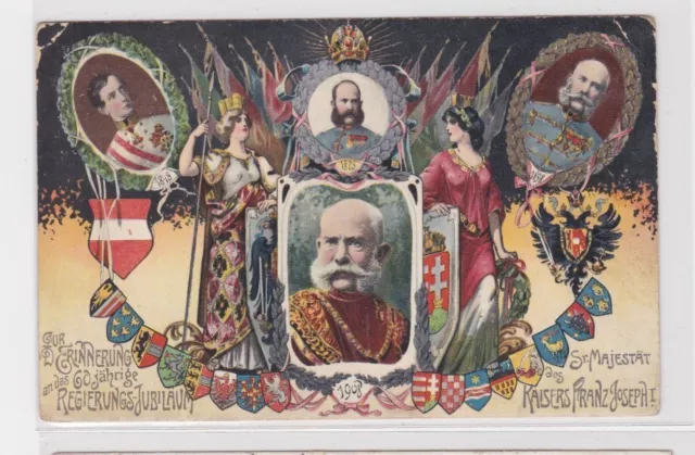 907382 Ak 60.jähriges Regierungsjubiläum Kaiser Franz Josef von Österreich 1908