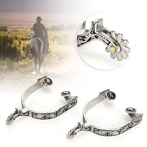 SALUTUYA Horse Spurs West Cowboy Spurs Style for Horse Training 3.35x3.15inch