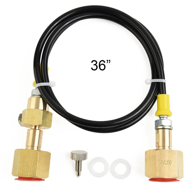 Adattatore serbatoio CO2 ad alte prestazioni 36"" tubo da CGA320 a CGA320 materiale durevole
