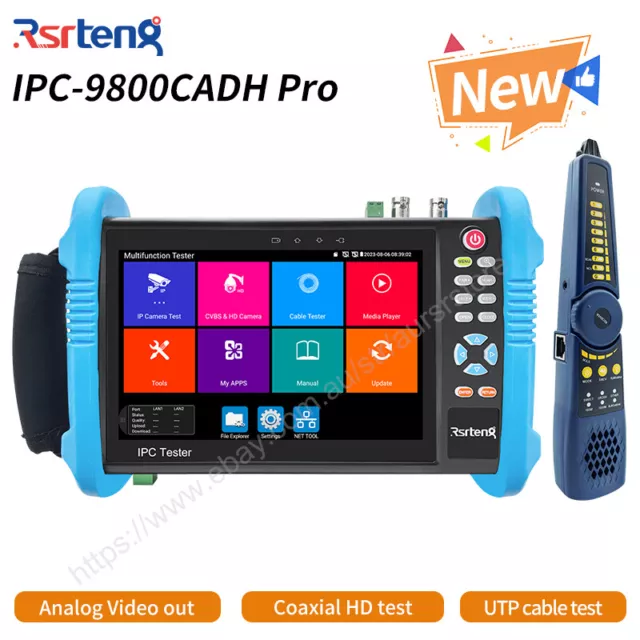 Rsrteng 8K IP Camera Tester 4K 8MP CVI TVI AHD CCTV Tester tool IPC-9800CADH Pro