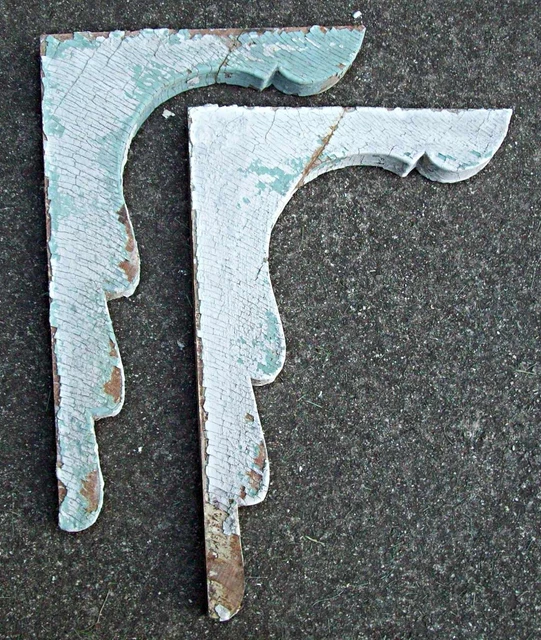 Antique 2 Wood Corbels Porch Brackets Shabby Chic Vintage Victorian Gingerbread Antique 2 Wood Corbels Porch Brackets Shabby Chic Vintage Victorian Gingerbread