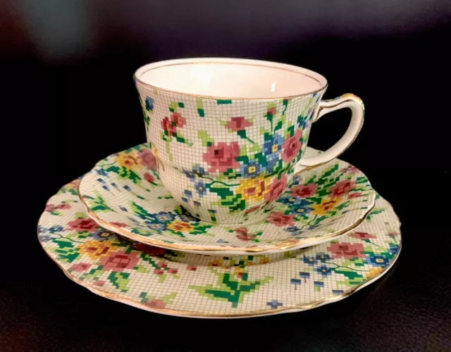 Royal Winton Grimwades Queen Anne Floral Chintz Tea Cup Saucer Plate, England