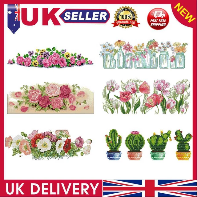 Ecological Cotton Needlework DIY Plant 14CT Stamped Cross Stitch Kits Home Decor