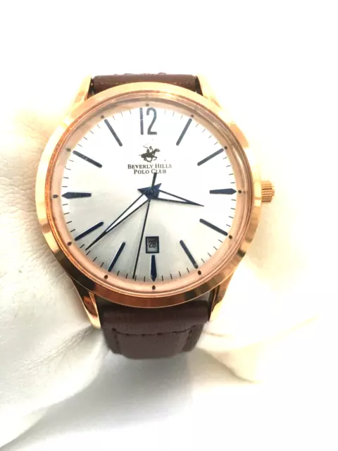 VINTAGE BEVERLY HILLS Polo Club Men Fluted Bezel Quartz Watch Hour
