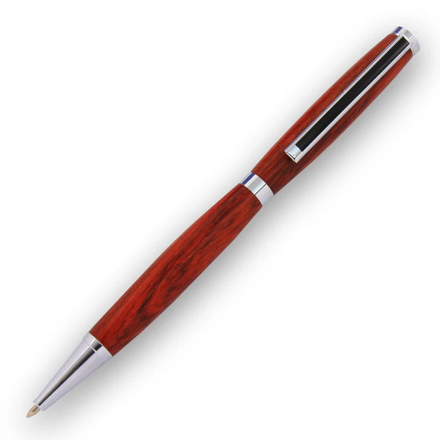Slimline Pen Kit, Chrome Finish with Black Striped Clip, Single Kit, Legacy