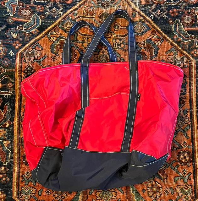 LL BEAN ZIP nylon tote bag Red and navy £19.74 PicClick UK