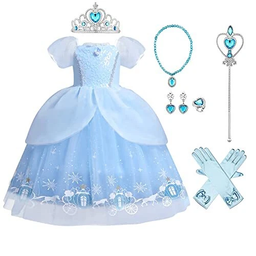 Kids Girls Cinderella Sofia Costume Princess Dress Up Fancy Butterfly Tulle L...