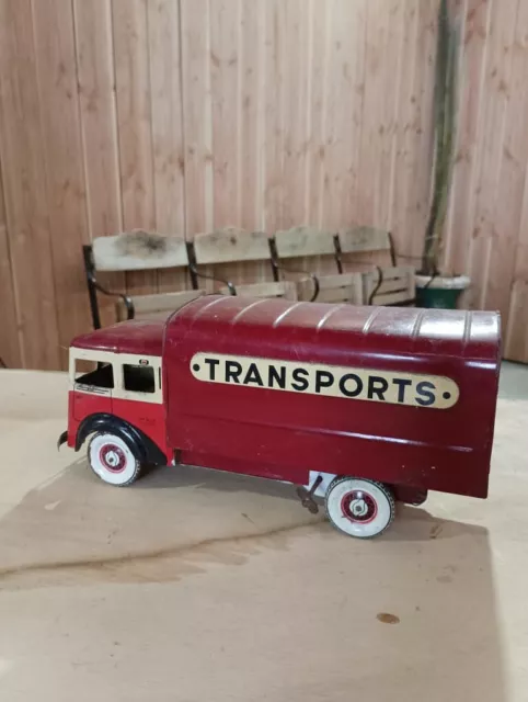 Jouet Ancien Ml Martinan & Larnaude Camion De Transport Moteur A Clef